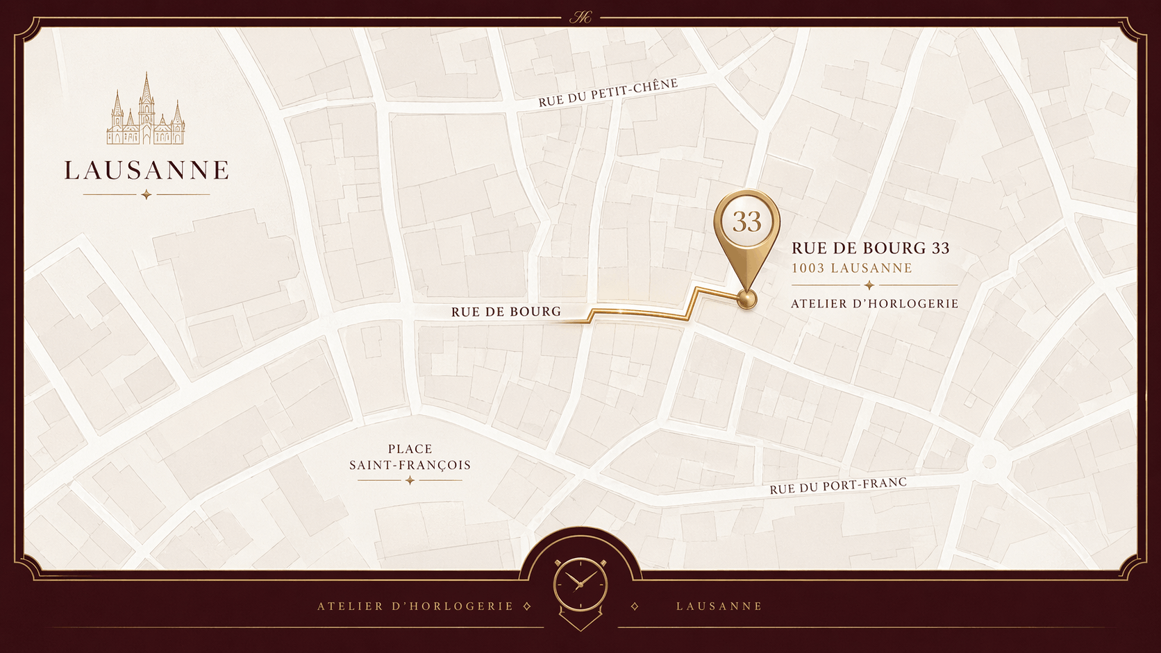 Карта: Rue de Bourg 33, 1003 Lausanne, Switzerland